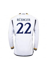 Real Madrid Antonio Rudiger #22 Jalkapallovaatteet Kotipaita 2023-24 Pitkähihainen